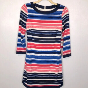 NEW Vince Camuto Stripe 3/4‎ Sleeve Back Zipper Dress